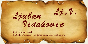 Ljuban Vidaković vizit kartica